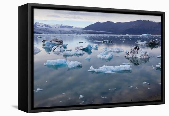 Iceland, Icebergs in Jokulsarlon lagoon-Kristin Piljay-Framed Premier Image Canvas