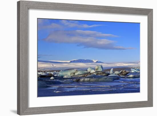 Iceland, Iceland, the South, Breidamerkurjökull, Glacier Ice in the Glacier Lagoon Jökulsarlon-Bernd Rommelt-Framed Photographic Print