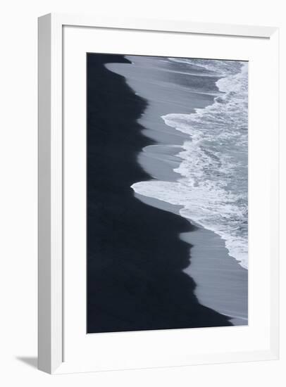 Iceland, Ingolshofdi, Water Rushing Up on Lava Sand-Hollice Looney-Framed Premium Photographic Print