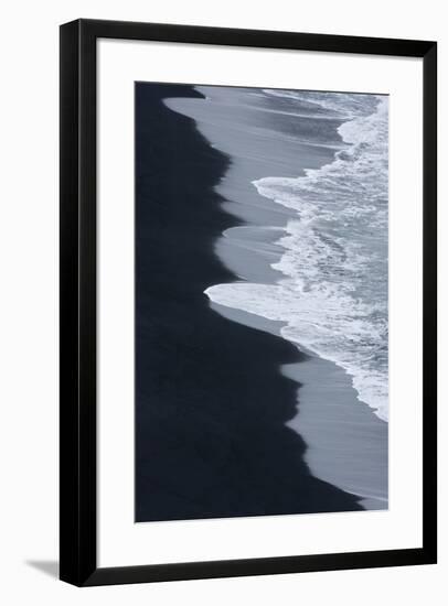 Iceland, Ingolshofdi, Water Rushing Up on Lava Sand-Hollice Looney-Framed Premium Photographic Print