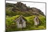 Iceland, Nupsstadur Turf Farmstead. Old homes covered with turf for protection and insulation.-Ellen Goff-Mounted Photographic Print