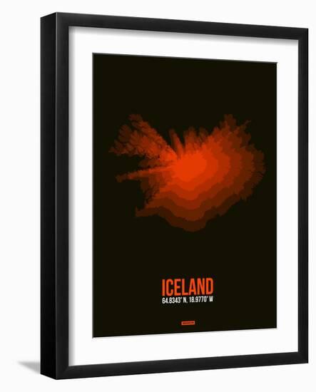 Iceland Radiant Map 1-NaxArt-Framed Art Print