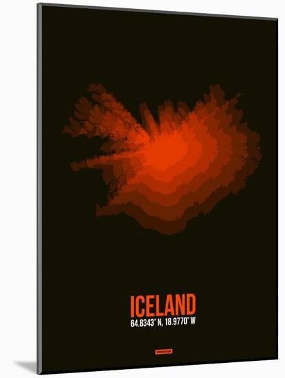 Iceland Radiant Map 1-NaxArt-Mounted Art Print