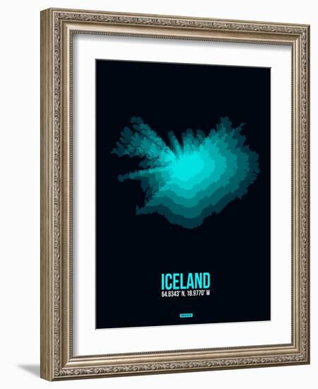 Iceland Radiant Map 2-NaxArt-Framed Art Print