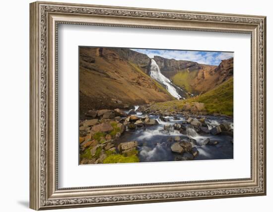 Iceland, random waterfall in the north, on the way to Myvatn.-Kristin Piljay-Framed Photographic Print