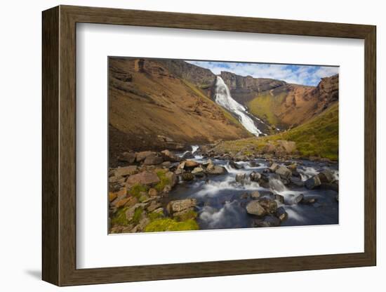 Iceland, random waterfall in the north, on the way to Myvatn.-Kristin Piljay-Framed Photographic Print