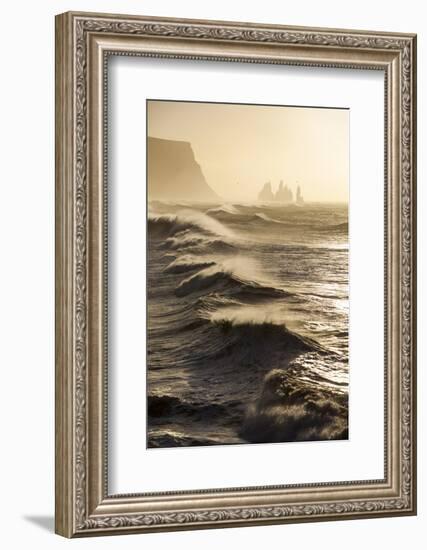 Iceland, Reynisfjara. Waves Breaking on Reynisfjara Beach-Katie Garrod-Framed Photographic Print