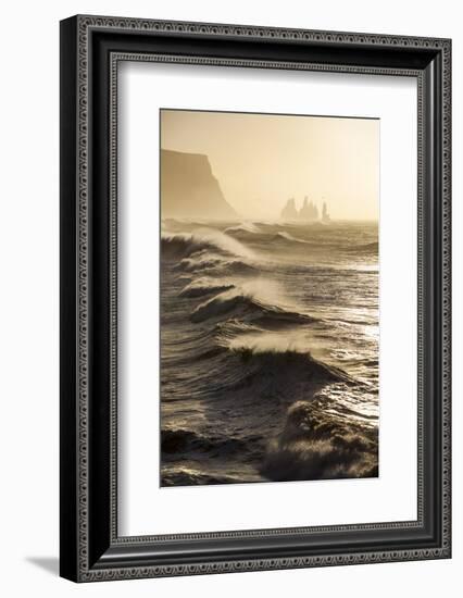 Iceland, Reynisfjara. Waves Breaking on Reynisfjara Beach-Katie Garrod-Framed Photographic Print