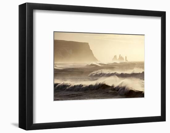 Iceland, Reynisfjara. Waves Breaking on Reynisfjara Beach-Katie Garrod-Framed Photographic Print