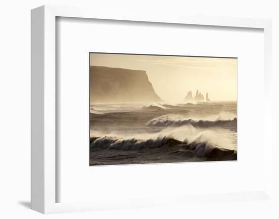 Iceland, Reynisfjara. Waves Breaking on Reynisfjara Beach-Katie Garrod-Framed Photographic Print