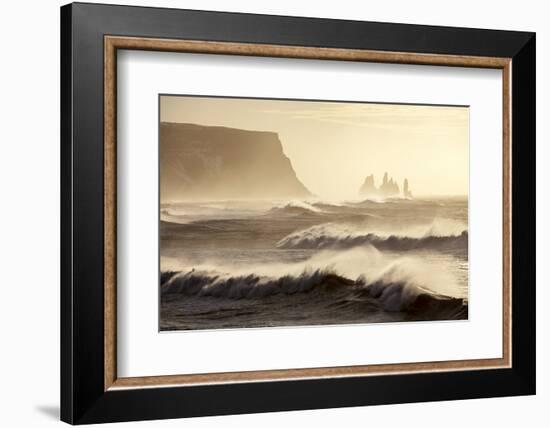 Iceland, Reynisfjara. Waves Breaking on Reynisfjara Beach-Katie Garrod-Framed Photographic Print