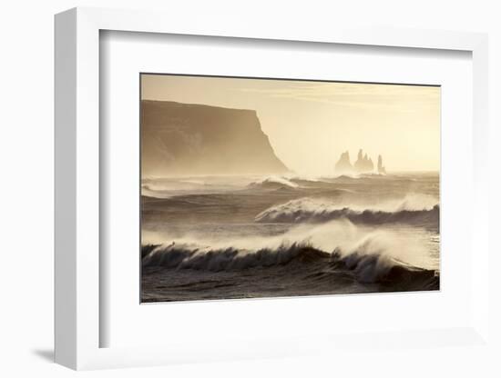 Iceland, Reynisfjara. Waves Breaking on Reynisfjara Beach-Katie Garrod-Framed Photographic Print