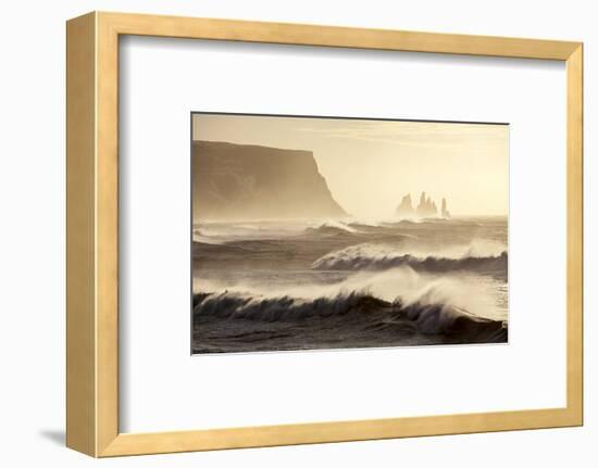 Iceland, Reynisfjara. Waves Breaking on Reynisfjara Beach-Katie Garrod-Framed Photographic Print