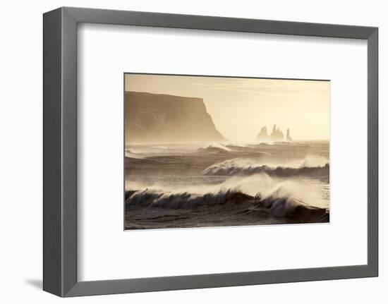 Iceland, Reynisfjara. Waves Breaking on Reynisfjara Beach-Katie Garrod-Framed Photographic Print