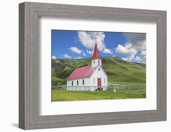 Iceland. Reyniskirkja Church Near Black Beach , 1929 an Old Wooden Church Religion-Bill Bachmann-Framed Photographic Print