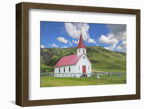 Iceland. Reyniskirkja Church Near Black Beach , 1929 an Old Wooden Church Religion-Bill Bachmann-Framed Photographic Print