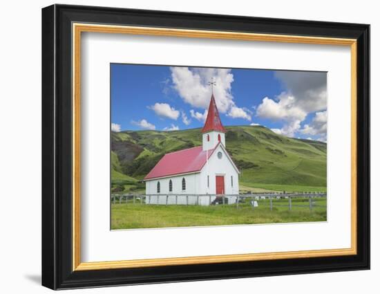 Iceland. Reyniskirkja Church Near Black Beach , 1929 an Old Wooden Church Religion-Bill Bachmann-Framed Photographic Print