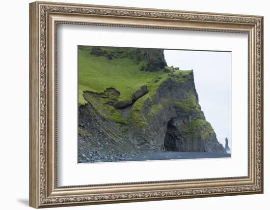 Iceland. Reyniskirkja Cliffs and Rocks of the Black Beach in South Iceland-Bill Bachmann-Framed Photographic Print