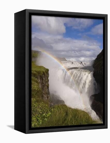 Iceland's Most Famous Waterfall Tumbles 32M into a Steep Sided Canyon, Iceland, Polar Regions-Gavin Hellier-Framed Premier Image Canvas