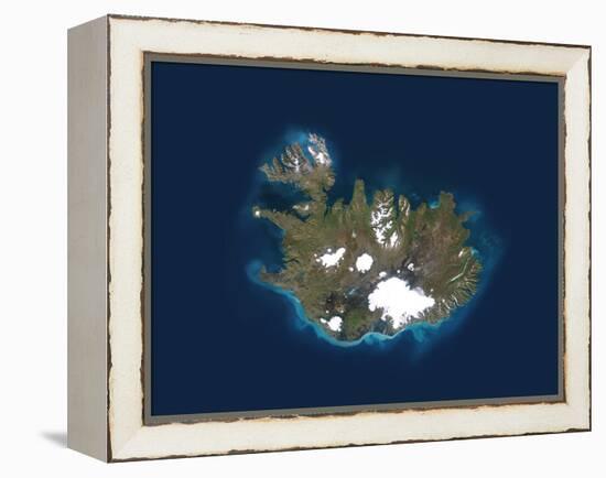 Iceland, Satellite Image-PLANETOBSERVER-Framed Premier Image Canvas