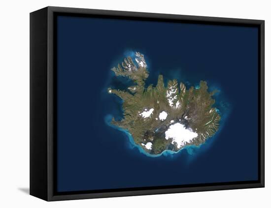 Iceland, Satellite Image-PLANETOBSERVER-Framed Premier Image Canvas