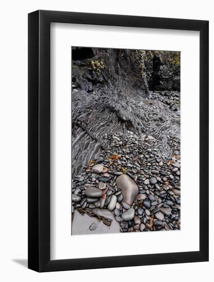 Iceland. Shoreline below Hellnar sea arch, Snaefellsnes Peninsula.-Judith Zimmerman-Framed Photographic Print