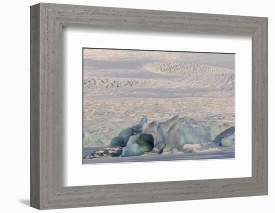 Iceland, Skaftafell National Park, Blue details of Vatnajokull Glacier.-Ellen Goff-Framed Photographic Print