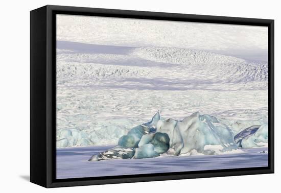 Iceland, Skaftafell National Park, Blue details of Vatnajokull Glacier.-Ellen Goff-Framed Premier Image Canvas