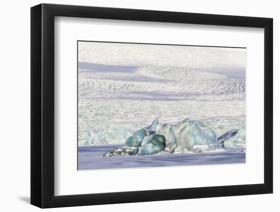 Iceland, Skaftafell National Park, Blue details of Vatnajokull Glacier.-Ellen Goff-Framed Photographic Print