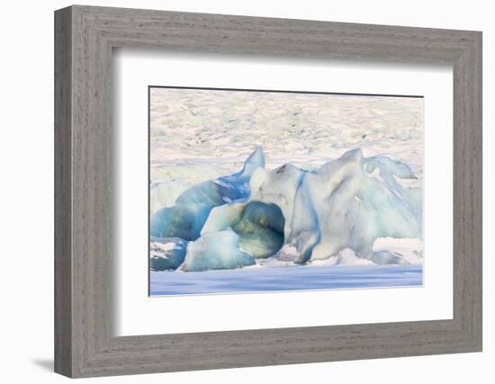 Iceland, Skaftafell National Park, Blue details of Vatnajokull Glacier.-Ellen Goff-Framed Photographic Print