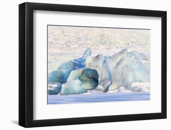 Iceland, Skaftafell National Park, Blue details of Vatnajokull Glacier.-Ellen Goff-Framed Photographic Print