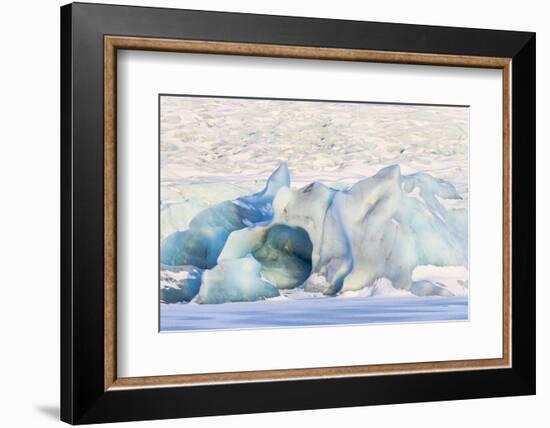 Iceland, Skaftafell National Park, Blue details of Vatnajokull Glacier.-Ellen Goff-Framed Photographic Print