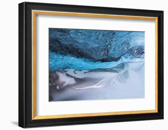 Iceland, Skaftafell National Park, Blue details of Vatnajokull Ice Caves.-Ellen Goff-Framed Photographic Print