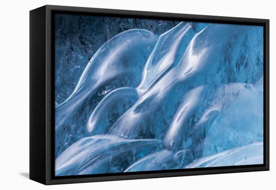 Iceland, Skaftafell National Park, Blue details of Vatnajokull Ice Caves.-Ellen Goff-Framed Premier Image Canvas