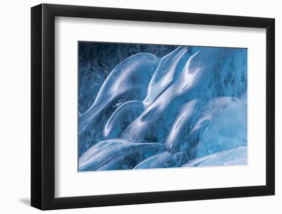 Iceland, Skaftafell National Park, Blue details of Vatnajokull Ice Caves.-Ellen Goff-Framed Photographic Print