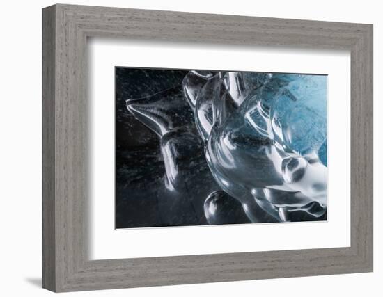 Iceland, Skaftafell National Park, Blue details of Vatnajokull Ice Caves.-Ellen Goff-Framed Photographic Print