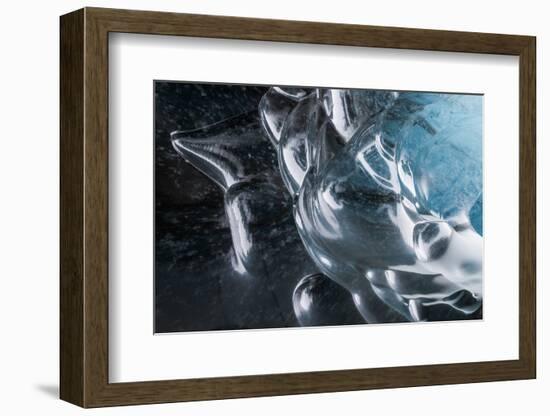 Iceland, Skaftafell National Park, Blue details of Vatnajokull Ice Caves.-Ellen Goff-Framed Photographic Print