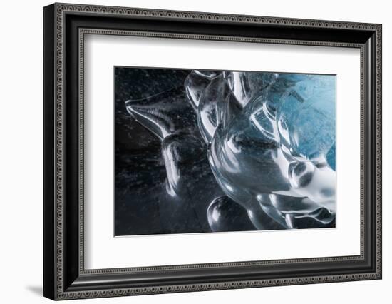 Iceland, Skaftafell National Park, Blue details of Vatnajokull Ice Caves.-Ellen Goff-Framed Photographic Print