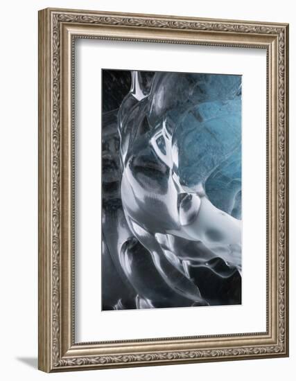 Iceland, Skaftafell National Park, Ice details of the Vatnajokull Ice Caves.-Ellen Goff-Framed Photographic Print