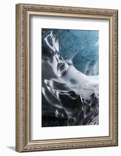 Iceland, Skaftafell National Park, Ice details of the Vatnajokull Ice Caves.-Ellen Goff-Framed Photographic Print