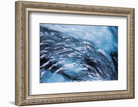 Iceland, Skaftafell National Park, Ice details of the Vatnajokull Ice Caves.-Ellen Goff-Framed Photographic Print