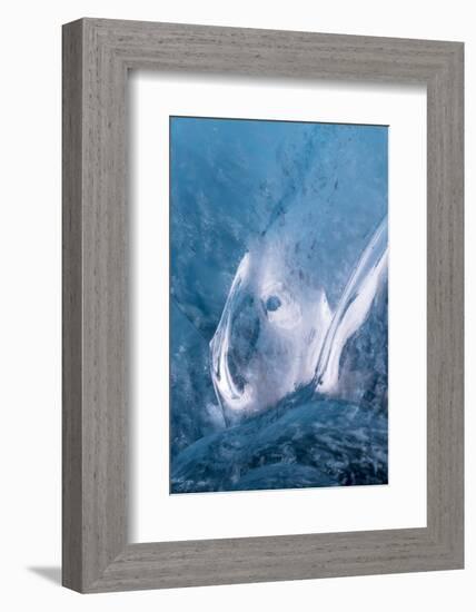 Iceland, Skaftafell National Park, Ice details of the Vatnajokull Ice Caves.-Ellen Goff-Framed Photographic Print