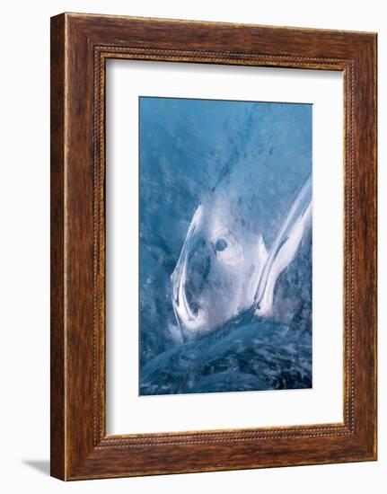 Iceland, Skaftafell National Park, Ice details of the Vatnajokull Ice Caves.-Ellen Goff-Framed Photographic Print