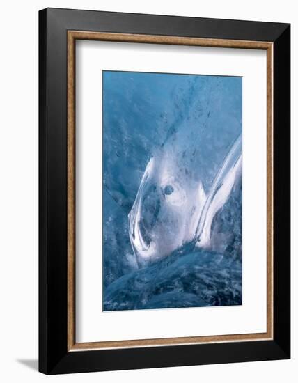 Iceland, Skaftafell National Park, Ice details of the Vatnajokull Ice Caves.-Ellen Goff-Framed Photographic Print