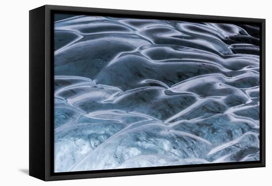 Iceland, Skaftafell National Park, Ice details of the Vatnajokull Ice Caves.-Ellen Goff-Framed Premier Image Canvas