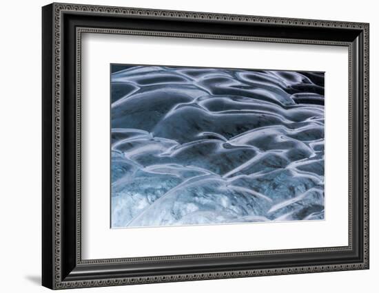 Iceland, Skaftafell National Park, Ice details of the Vatnajokull Ice Caves.-Ellen Goff-Framed Photographic Print