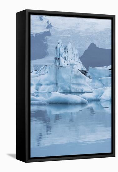 Iceland, Skaftafell National Park, Lake Jokulsarlon. View of the iceberg filled lake.-Ellen Goff-Framed Premier Image Canvas