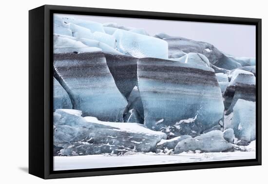 Iceland, Skaftafell National Park, Skaftafelljokull Glacier. Huge chunks of glacial ice.-Ellen Goff-Framed Premier Image Canvas