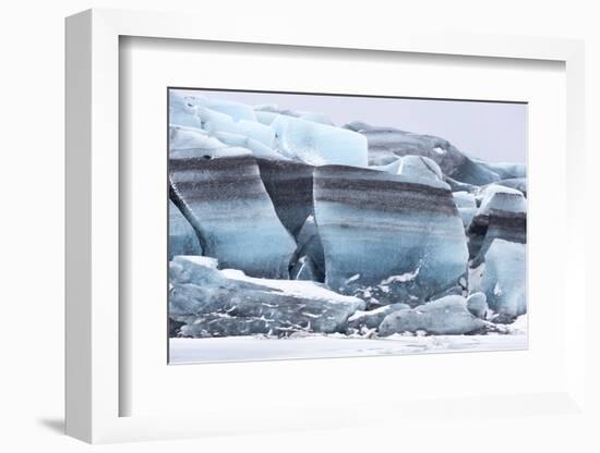 Iceland, Skaftafell National Park, Skaftafelljokull Glacier. Huge chunks of glacial ice.-Ellen Goff-Framed Photographic Print