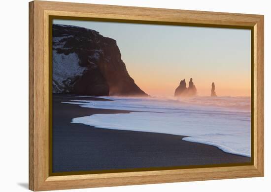 Iceland, South Iceland, the Black Beach of Vik-Alessandro Carboni-Framed Premier Image Canvas